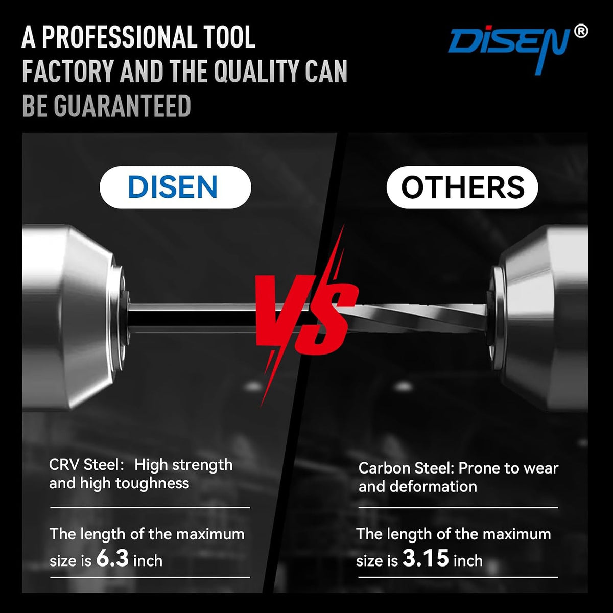 DISEN 13-Piece Metric Hex Key Set, Long Arm Ball End Allen Wrenches, 1.27–10mm, CR-V Steel
