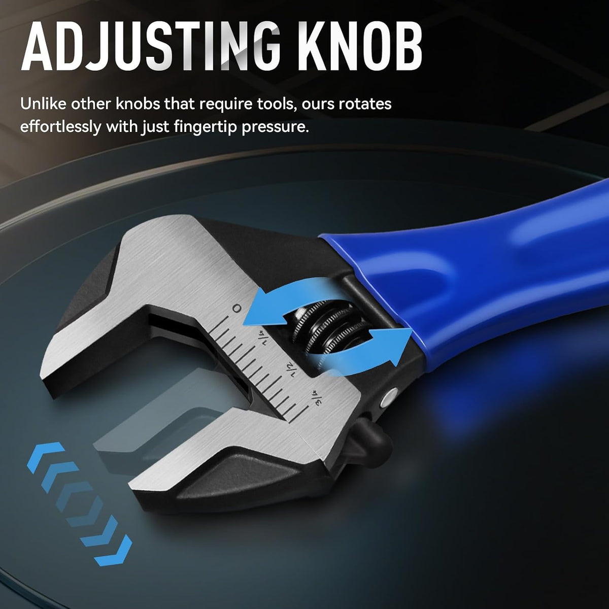 DISEN 4-Piece Adjustable Wrench Set, 6", 8", 10" & 12", Wide Jaw CR-V Steel with Cushion Grip