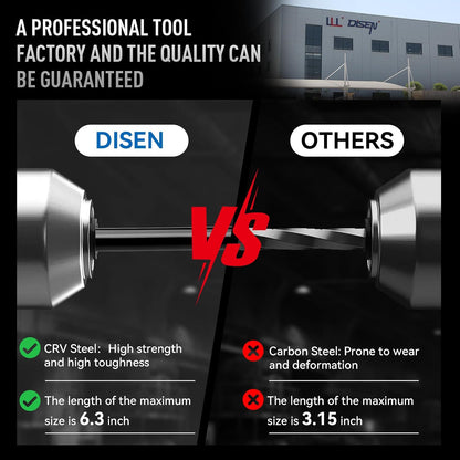 DISEN 9-Piece Torx Star Key Set, Long Arm T10–T50, Chrome Vanadium Steel