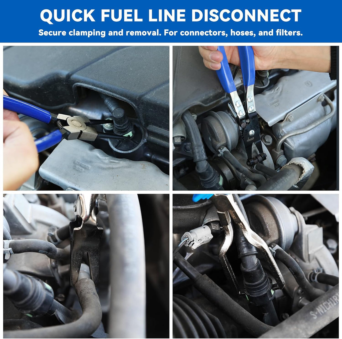 DISEN 13-Piece Automotive Disconnect Pliers Set, Electrical Connector Removal Tools for Fuel Lines, Hoses & Wiring Harnesses