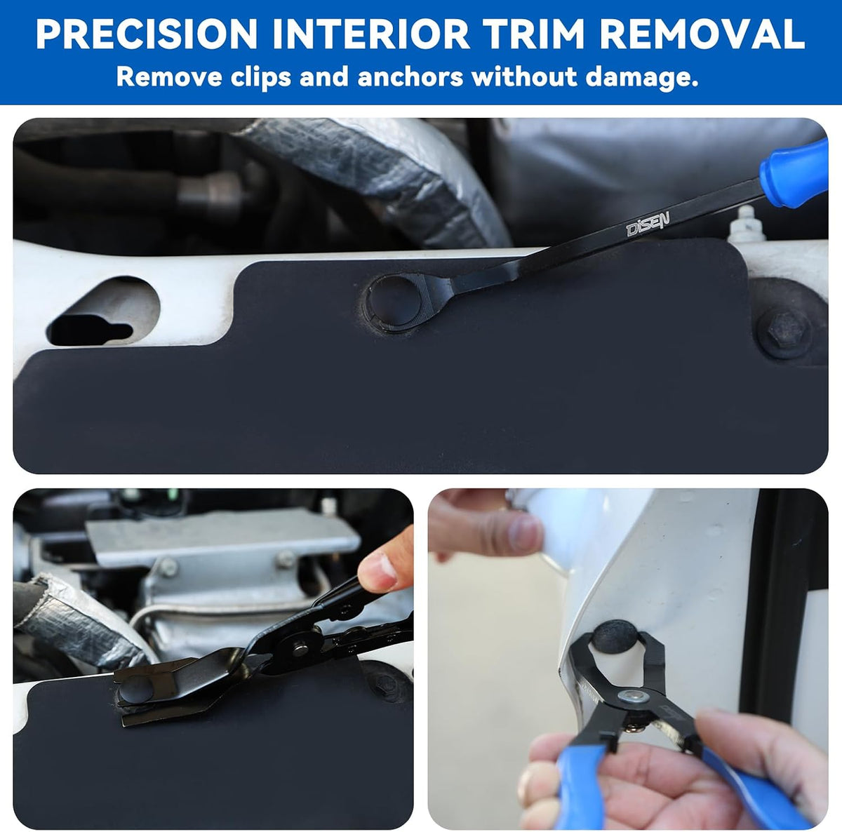 DISEN 13-Piece Automotive Disconnect Pliers Set, Electrical Connector Removal Tools for Fuel Lines, Hoses & Wiring Harnesses